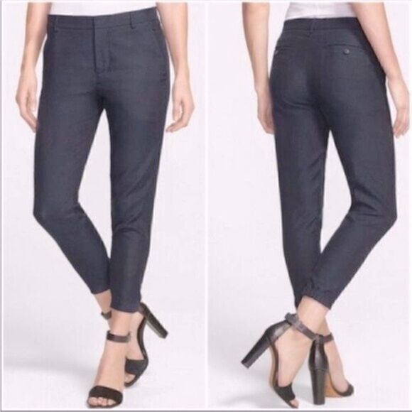 Vince Cupro Cotton Jogger Pant Trousers Navy Blue 6 - Picture 1 of 4